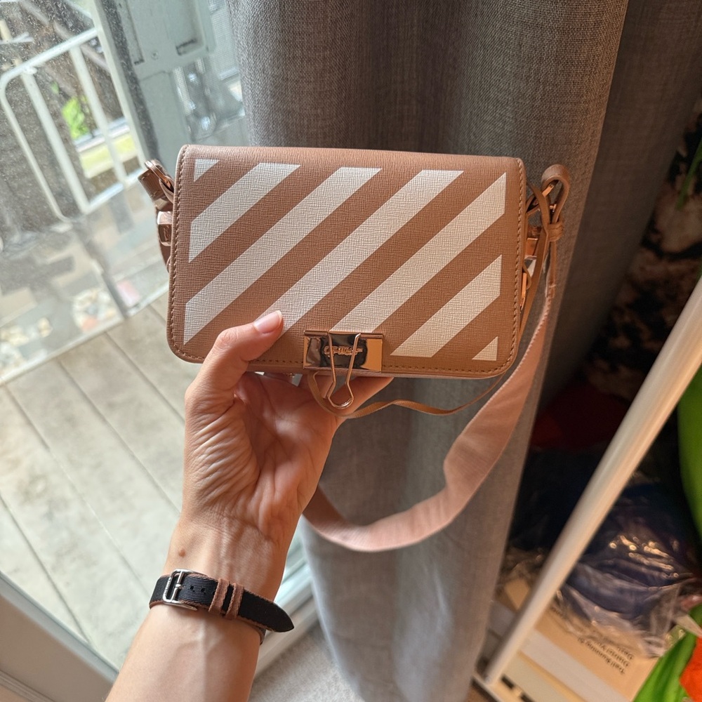 Diag Mini Flap Bag Nude White Off-White